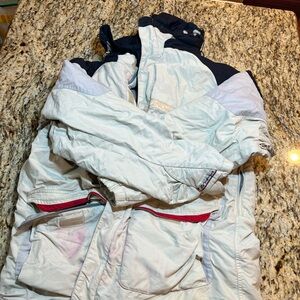 UnisexBurton snowboard   White and Blue, red  Jacket size xl